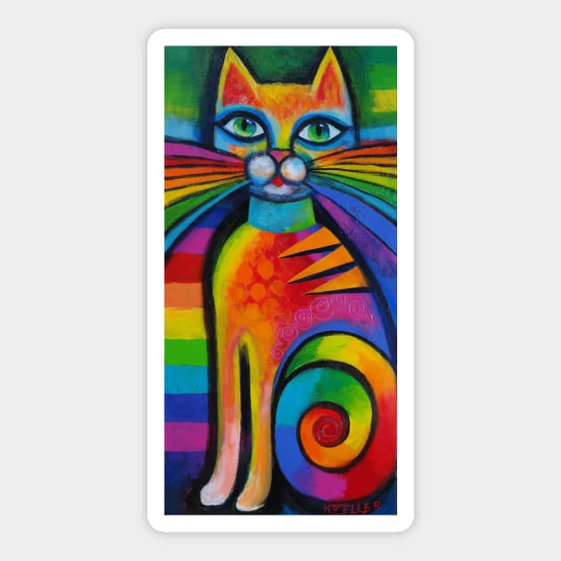 Rainbow cat Sticker by karincharlotte
